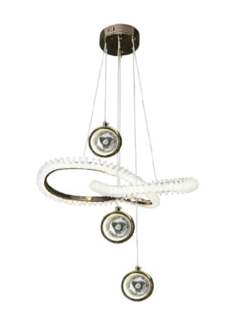 3 Pendant Interlocking Round LED Chandelier - Modern Design Ceiling Lighting and Different Lengths for Home