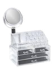 Makeup Organizer 6 Drawers with Mirror - Storage Unit for Cosmetics and Accessories