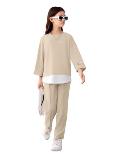 Romba Girls Clothing Set - Stylish Casual Suit with Wide Sleeve and Comfy Pants, Fashion Outwear and Occasion Coordinated outfit