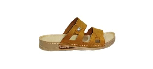 KYAN Men's Comfort Medical Slippers – High Quality Genuine Leather – Practical Design for Home and Outdoor