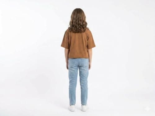 CAESAR Girls Girls' cotton short-sleeved t-shirt with prints on the chest Girls' cotton short-sleeved t-shirt with prints on the chest