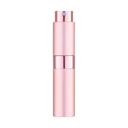 Premium 10ml Portable Mini Refillable Perfume Twist Bottle – Travel-Friendly Spray Atomizer for Perfume, Empty Round Tube Pump Cosmetic Container (Rose)