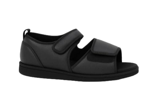 Max Comfort Comfort Medical Shoes Wide and Flexible Design with 2 Adjustable Straps for Easy Adjustment and Comfort of Use, Lightweight and Practical for Everyday Use, Black, 38