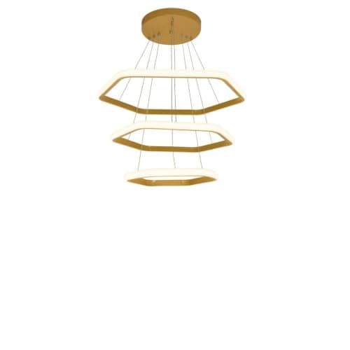 LED Chandelier Three Rhombus Shapes - Ceiling Light Unit | Balanced Lighting Distribution for Home and Office Light fixture