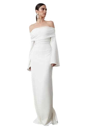 Trendyol Women Knitted Carmen Neckline Long Stylish Evening Dress Tprss24Ae00204 Evening Dress & Graduation Dress