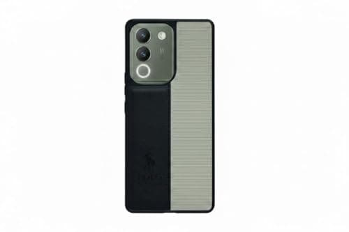 Soft Leather Back Case for Men Women Compatible with Vivo V29e Classic Fashion Luxury Leather Back Case Durable Genuine Leather Lightweight Comfortable Soft Leather (Black)