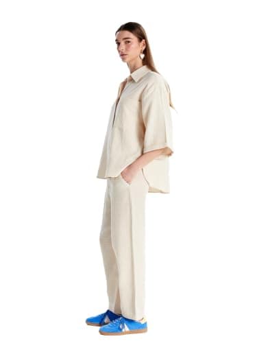 LC WAIKIKI Woman Elasticated Waist Plain Muslin Women's Trousers