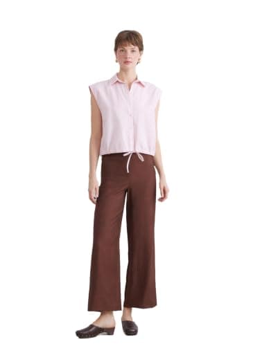 LC WAIKIKI Woman Elastic Waist Wide Leg Women's Trousers