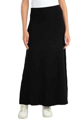 Black A-Line Maxi Skirt, S