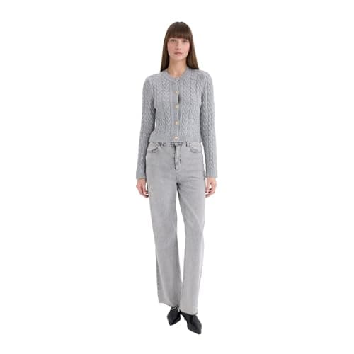 DeFacto Womens Regular Fit Crew Neck Long Sleeve Casual Tricot Cardigan C9044AX Cardigan