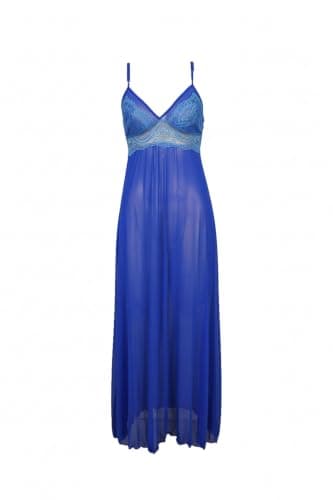 Sheer Lace Long Nightgown Royal Blue Nightgown nightshirt