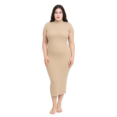 Comodo womens Half Sleeves Long Dress With High Neck Base Layer (pack of 1)