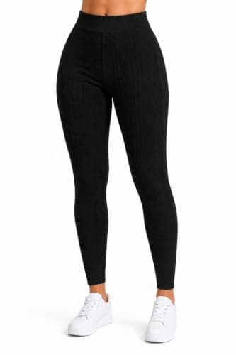 High Quality Textured Black Leggings, Comfortable All-Day Wear with Support suitable for weights between 50 kG to 90 KG Pants