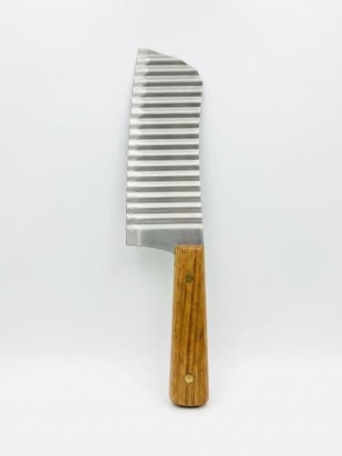 Crinkle Vegetable Cutter with Stainless Steel Blade & Wooden Handle.