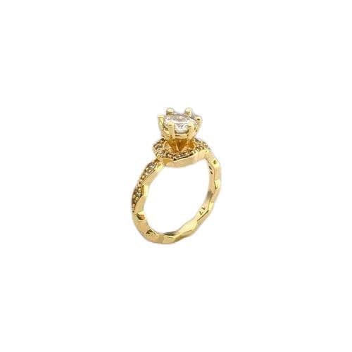 3 Diamonds 292474661779565 Women's Ring - Gold Plated with Sparkling Zircon