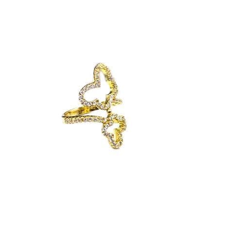 3 Diamonds 292474661779300 Women's Butterfly Ring, Gold Plated, High Quality With Zircon-17