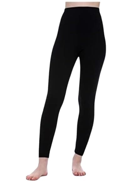 Women's Full Length Stretch Leggings – High Waist Comfortable Slim Fit Pants for Casual Wear & Daily Use - Black