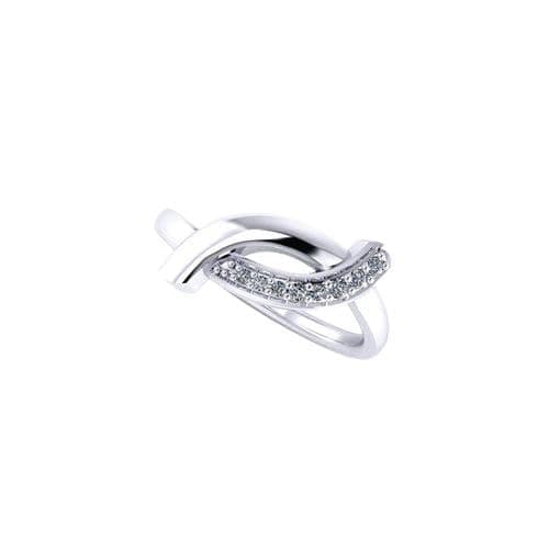 3 Diamonds 3370159539580 Platinum Plated Ring For Women With Zircon Stone - Silver