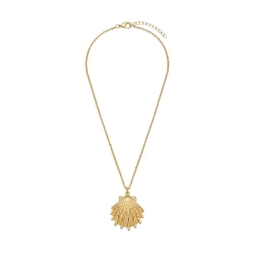 Sea Shell Necklace Gold Tone Fashion Nautical Jewelry With Adjustable Chain -Mg_st10044