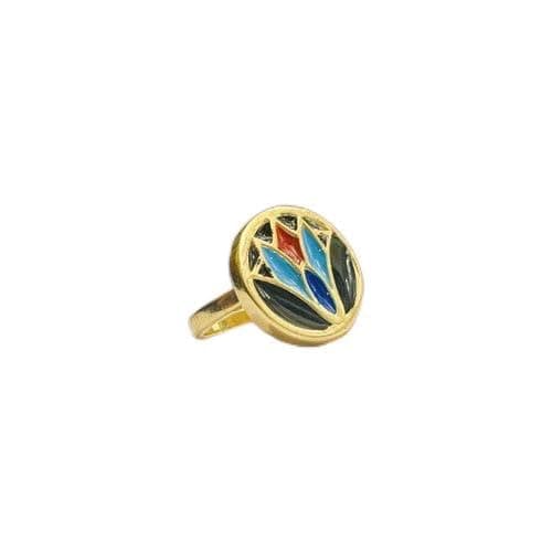 3 Diamonds 292474661779233 Wedding Ring For Women Gold Plated (Pharaonic Shape)
