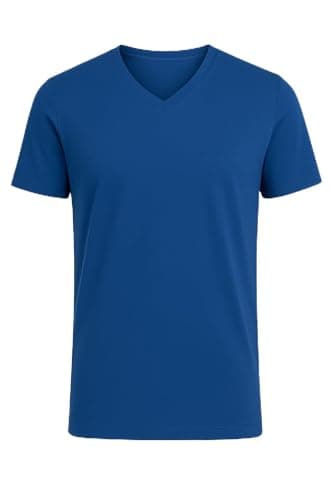 ISTANBUL MODEL Men’s V-Neck T-Shirt, Short Sleeve Plain Tee, 95% Cotton & 5% Spandex Stretch, Classic Fit, Pack of 1