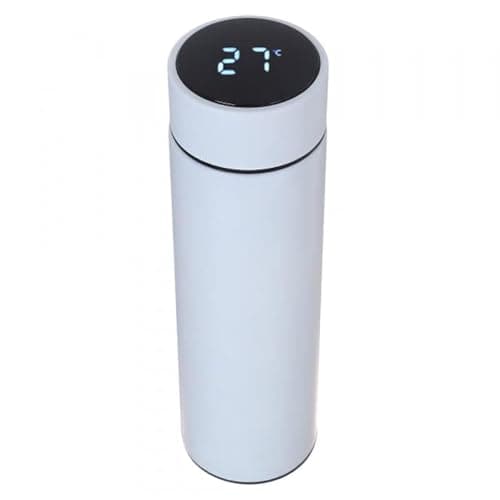 Thermos Flask, LED Temperature Touch Screen, 500ml Built-in Insulated Cup, Coffee Mug, Take and Drink Bottle, Bottle (white)