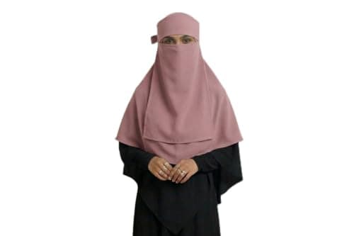Women's Solid Niqab with Light and Comfortable Material – Comfortable Eye Opening and Back Tie – Enjoy Comfort and Style with this Plain Gulf Niqab Designed with Light and Soft Material – Multicolor Apparel head neck covering