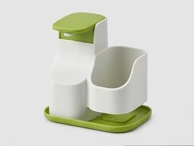 مضخة صابون مع حامل ليفة مستورد - تصميم عملي عالي الجودة لتنظيم حوض المطبخ بكل سهولة Pump dispenser
