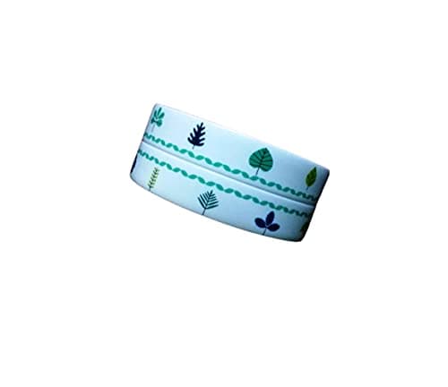 White Self adhesive antibacterial Tape - Embossed with Colorful Foliage 3.2cm by 3.35m