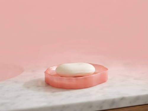 Leaf Shaped Acrylic Soap Dish with Water Drainage for Bathroom Kitchen