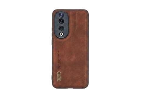 Leather Case For Luxury Faux Leather Protective Case For Stylish Compatible With (Honor 90) Design Protection Anti Fingerprint Protection Case Made Of Classic Vintage Faux Leather (Brown) Cellular phone case