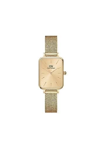Daniel Wellington Quadro Unitone Women’s Watch – 20x26mm Square Case, Japanese Quartz Movement, Stainless Steel Mesh Strap, Water Resistant, Gold Watch for Women