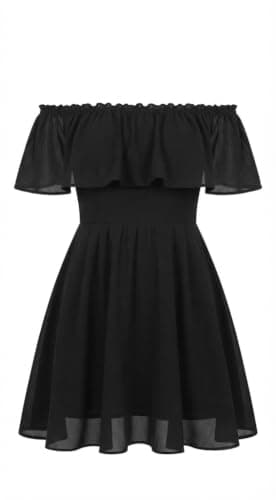 Hanadi Women's Off Shoulder Lace Tulle Lycra Nightgown - One Size Up to 75 Kg Nightgown nightshirt