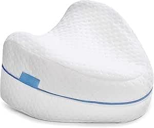 Medical Foam Pillow for Knee and Legs - Ergonomic Support for Sleeping Posture Adjustment and Pressure Relief – Helps Reduce Back and Hip Pain – Modern & Elegant Design for Home Care – White