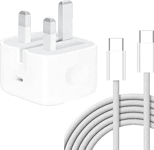 35W Triple Fast Charger Type C Port With Type C To Type C Charging Cable 1M - White Charging adapter