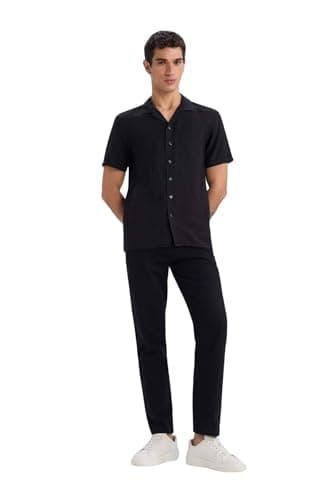 DeFacto Mens Casual Jogger-Slim Fit Woven Bottom Trousers Trousers (pack of 1) Pants