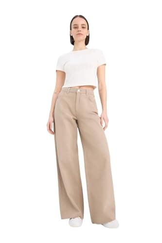 DeFacto Womens Young Wide Leg Woven Bottom Trousers Trousers (pack of 1) Pants