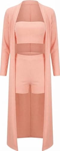 Women's Cotton Fabric 3 Piece Comfortable Home Sleep Robe Set - One Size Pajamas