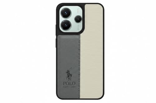 Soft Leather Back Case For Men Women Compatible With Redmi Note 14 Classic Fashion Luxury Leather Back Case Durable Genuine Leather Lightweight Comfortable Soft Leather (Gray) Cellular phone case