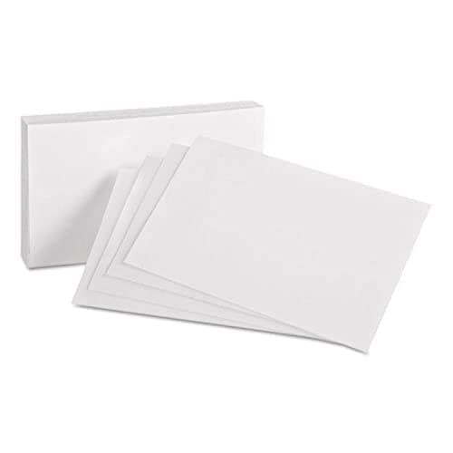 MARKQ Blank Flash Cards 100 Pack Plain White Index Cards for Business, Office School Learning Revision Record Cards, 4” x 6”, 240GSM