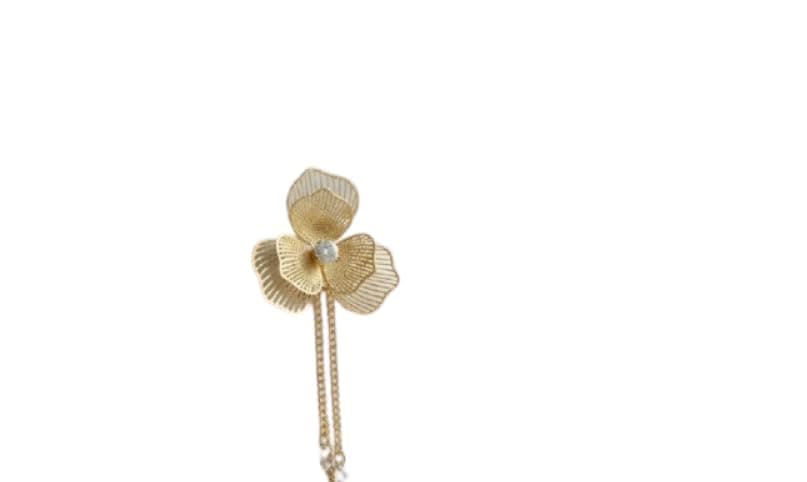 Stainless Steel Double Flower Earrings Interlocking Daily Ear Accessory