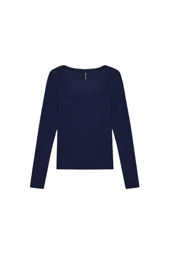 DeFacto Womens Slim Fit Round Collar Core Knitted Long Sleeve T-Shirt E5768AX Long Sleeve T-Shirt