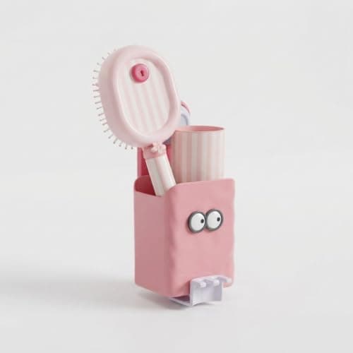Adhesive Wall Mount Toothbrush Holder with Toothpaste Storage Rack