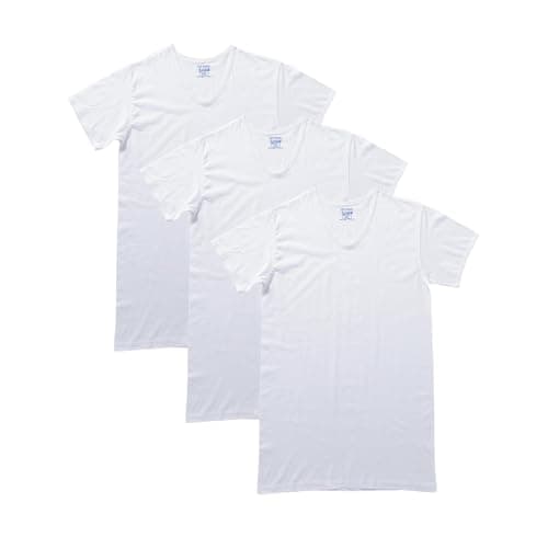 Cottonil Pack of 3 Men's Comfort 100% Cotton White V Neck Undershirt Shirt
