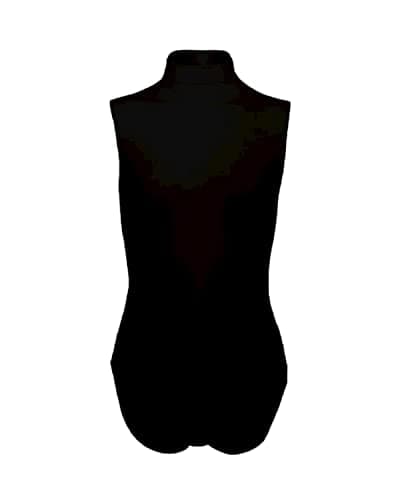 Silvy wave1 lycra high neck sleeveless bodysuit underwear for women-black-xl Leotard