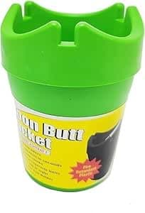 Plastic Ashtray Fireproof Odorless - Portable Mini Car Trash Can Windproof Outdoor Travel Trash Can for Car and Home Use - Green -aga