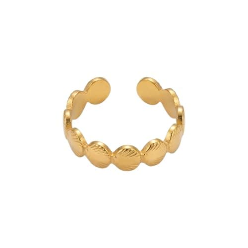 Gold Leaf Design Open Ring Fashion Jewelry For Women -Mg_st46