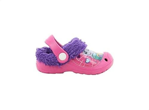 Leomil Paw Patrol Print Strapped Faux Fur Lined Clog Sandals for Girls - Pink and Purple