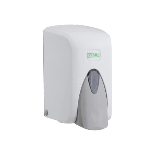 Vialli S5 Soap Dispenser – 500 milliliters ABS Plastic – Wall Mounted Refillable Manual Push – Liquid Soap & Sanitizer for Bathroom Kitchen Office – 17 × 12.5 × 10.5 cm (White) Pump dispenser