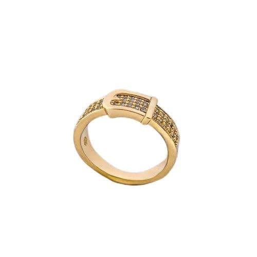 3 Diamonds 292474661779559 Women's Ring - Gold Plated with Sparkling Zircon